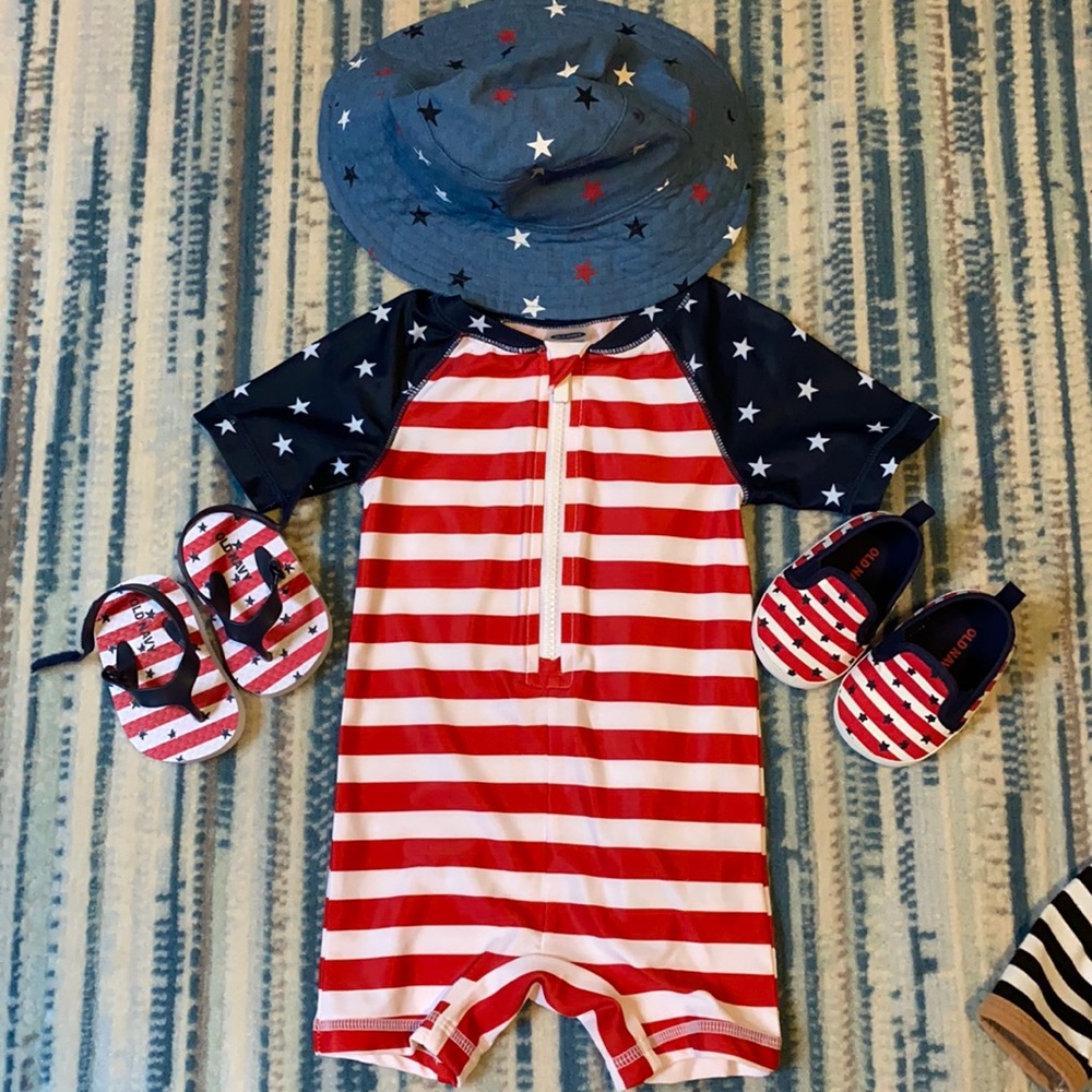 4th of July swimsuit/shoes set!